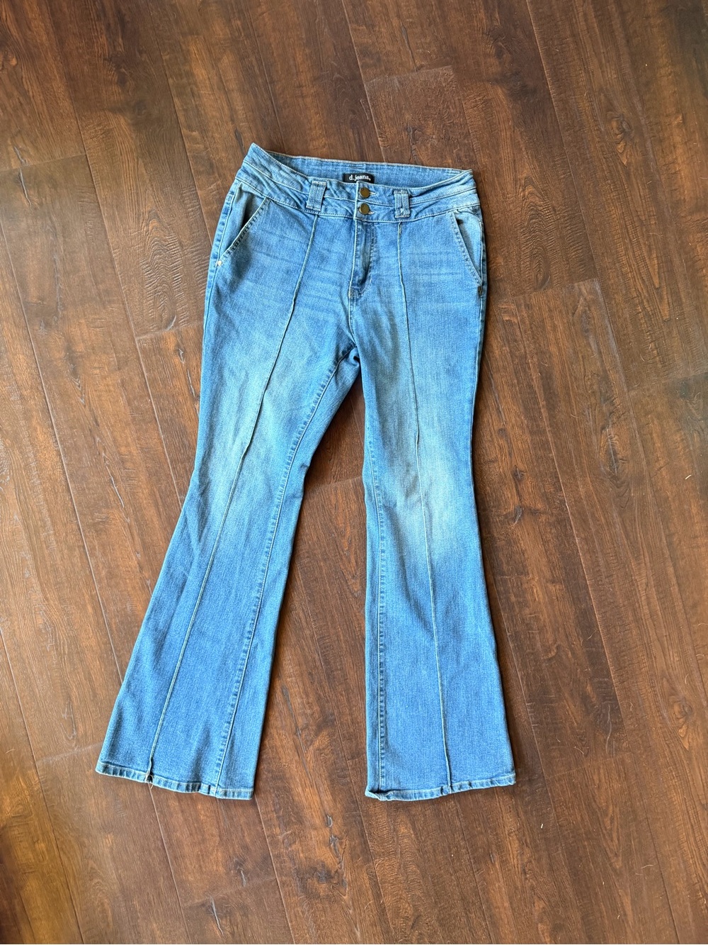 d. jeans Light Blue Flare Denim with Front Seams